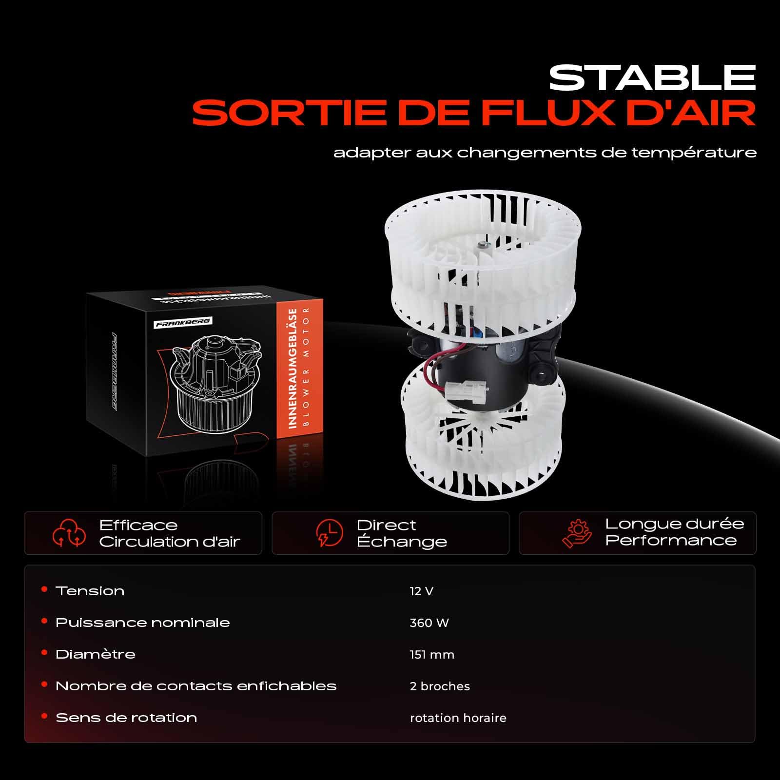 Frankberg Moteur de ventilateur de chauffage 0008357904