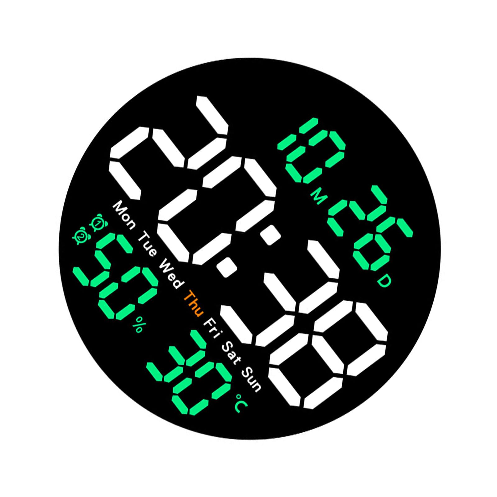 Orologio da parete digitale a LED con ampio display sveglia elettronica con retroilluminazione automatica telecomandata umidità della temperatura, blu cielo