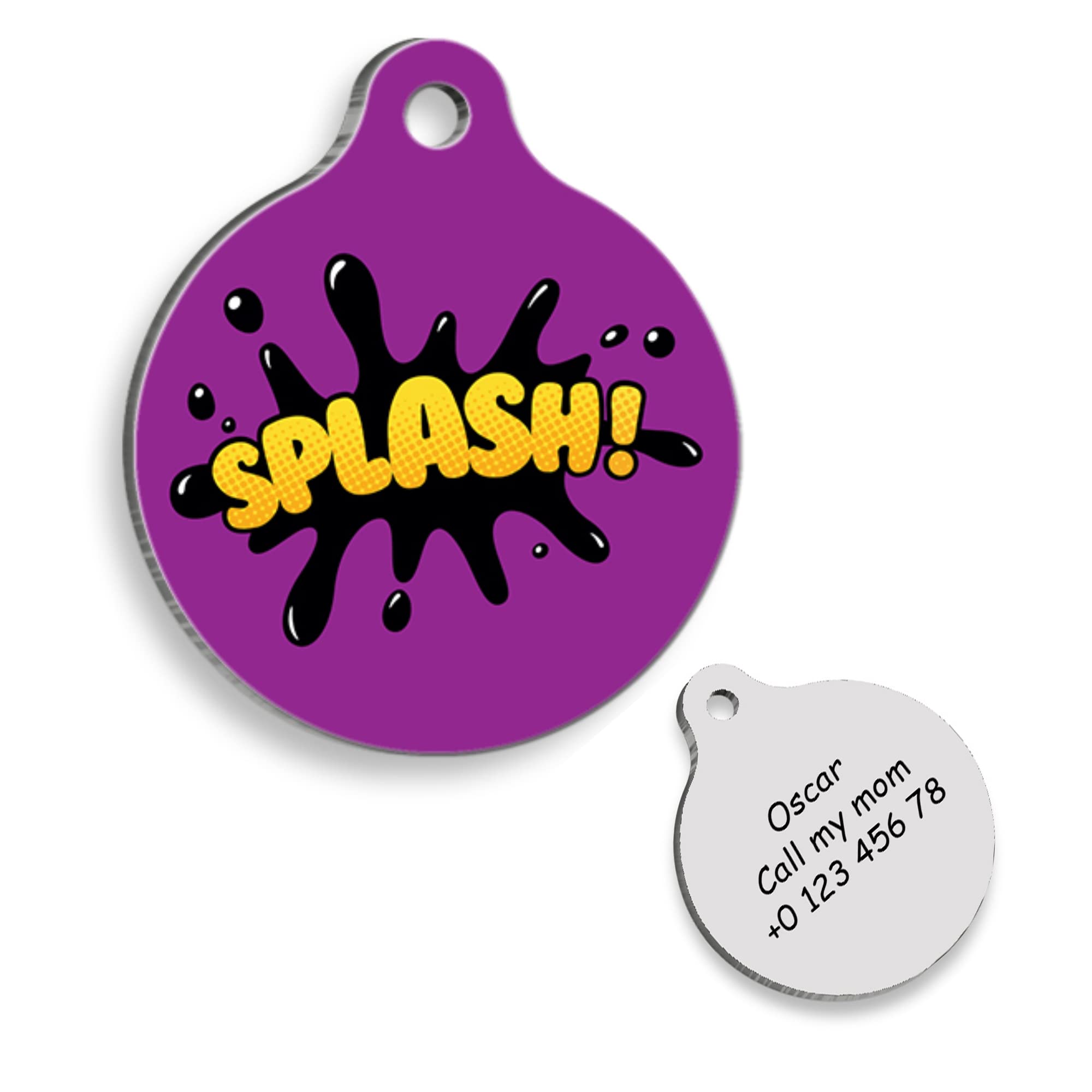 SPLASH Personalized Dog Tag - Custom Name Tag - ID Tag for Dog & Cat - Customized Pet Tags - Dog & Cat Name id Tag - Dog Name Tag - Engraved Dog Tag
