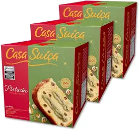 Panettone Casa Suíça Pistache Kit 3 unidades 500g