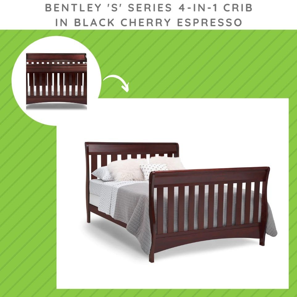 Miniatura 4 de Delta Children - Kit de conversión de tamaño completo para cuna convertible Bentley de Delta Children - Riel de madera maciza #0050 - Barandilla de