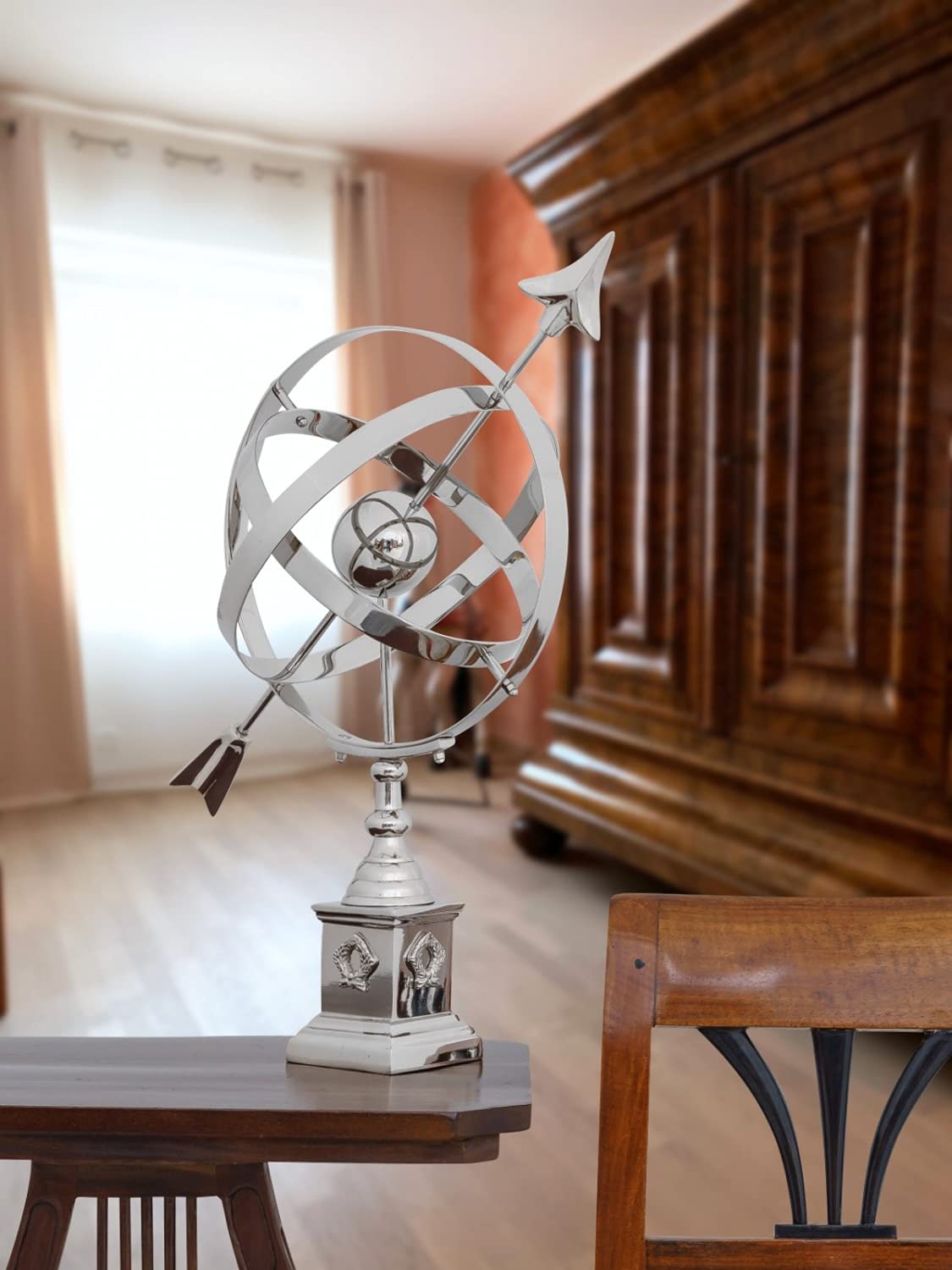 Chapado en casa del Reloj de Sol de Aluminio 59cm decoración del jardín de