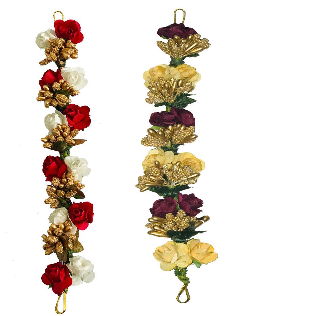 Maahal™ Fancy Red Fabric Hair Artificial flower gajra, Flower Juda/gajra | Juda Band Hair Accessories for Women & Girls Pack of 2, Multicolor (B089GV2WHY) Amazon Price History, Amazon Price Tracker