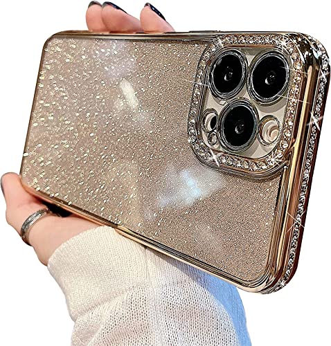 Tybiky – Coque de téléphone portable en silicone pour iPhone 14 avec couverture scintillante à strass, coque brillante avec design de pierres de Rhin et...