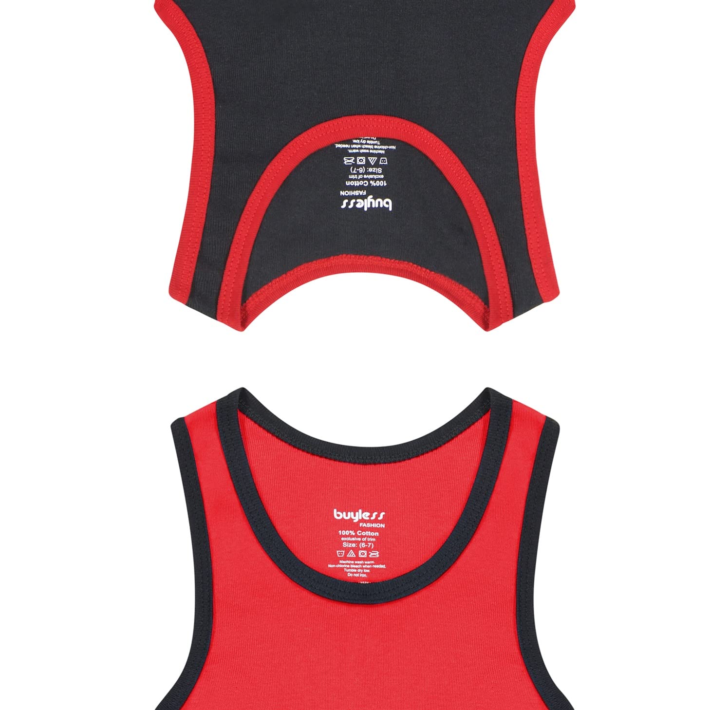 Buyless Fashion - Camiseta sin Mangas de algodón Suave con Cuello Redondo para niños (Paquete de 10)