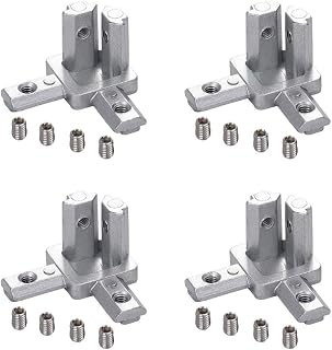 INCREWAY 8-Pack 3-Way End Corner Bracket Connector with Screws, for Standard 6mm T Slot Aluminum Extrusion Profile 2020 Series