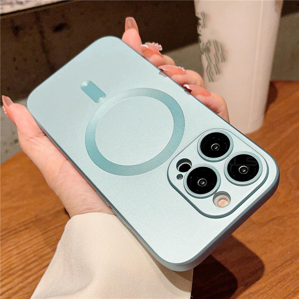 Étui de téléphone magnétique iPhone 12 bleu mat pour vos déplacements