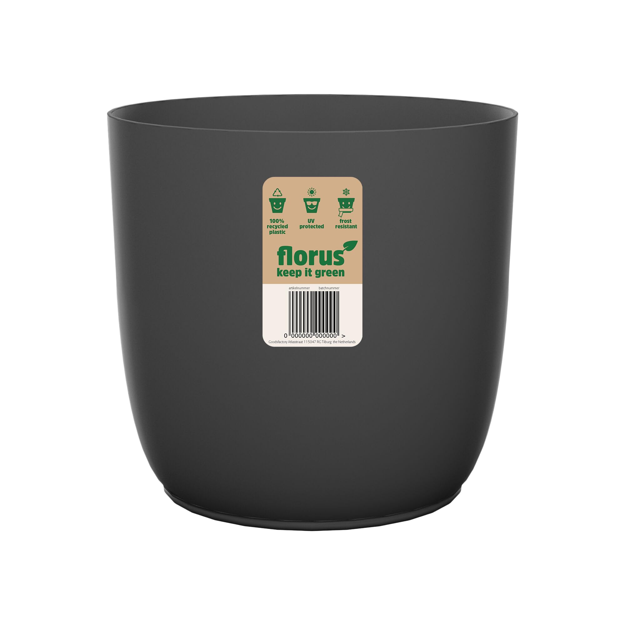 Anthracite Elho Florus Flow Flowerpot 22 L 22.0 W 22.0 H 20.1 Lt. 6.2
