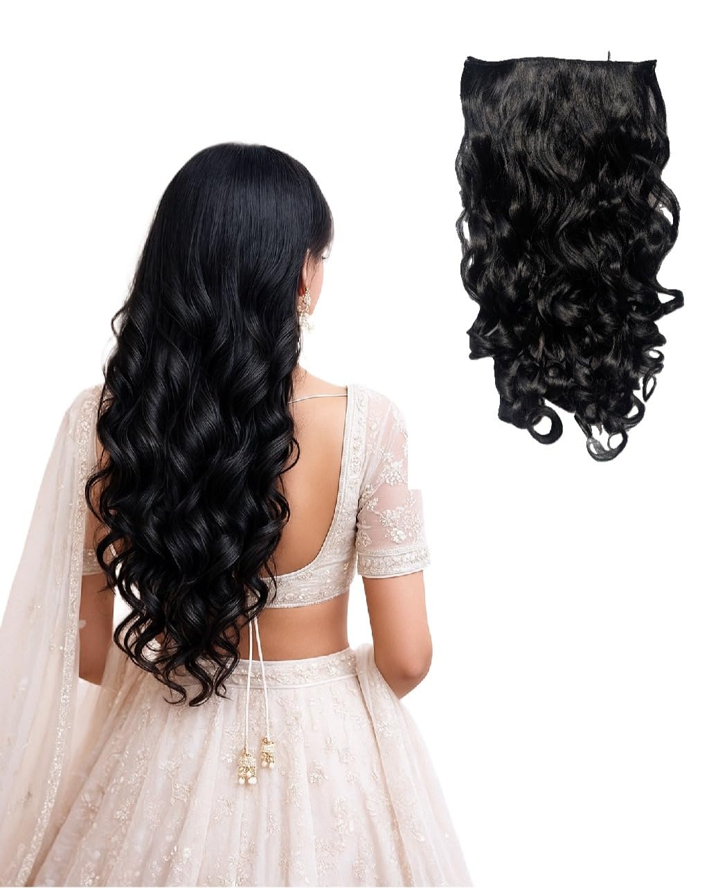 Black Curly Hair Extension for Bouncy Curls and Messy Braid Hairstyle for Girls and Women-image-37