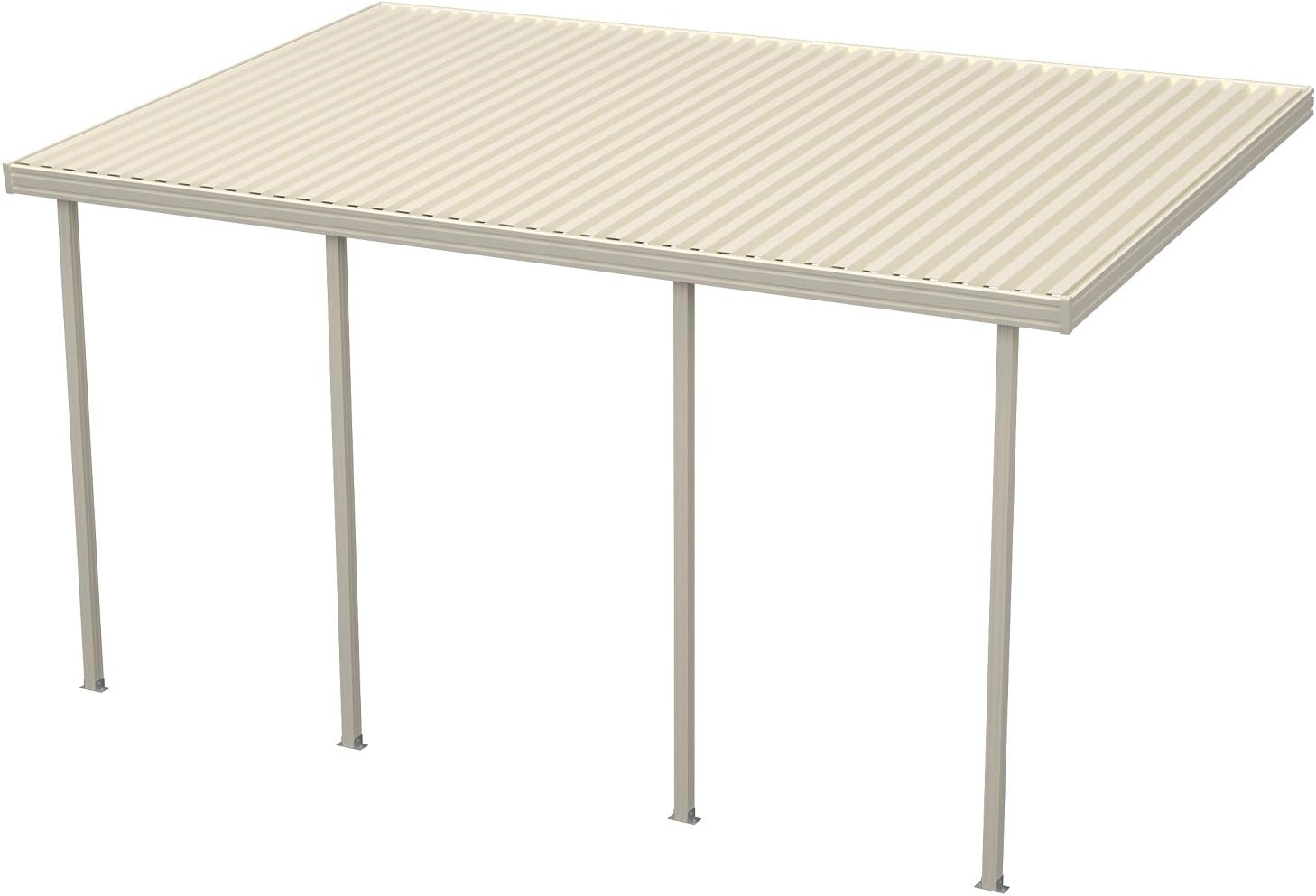 12 ft. W x 14 ft. D Ivory Aluminum Patio Cover (4 Posts / 20 lb Roof Load)