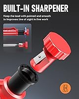 Vista 3 de Nicpro Paquete de 3 lápices de carpintero con sacapuntas, lápices mecánicos de carpintero con 39 repuestos, lápices de construcción resistentes