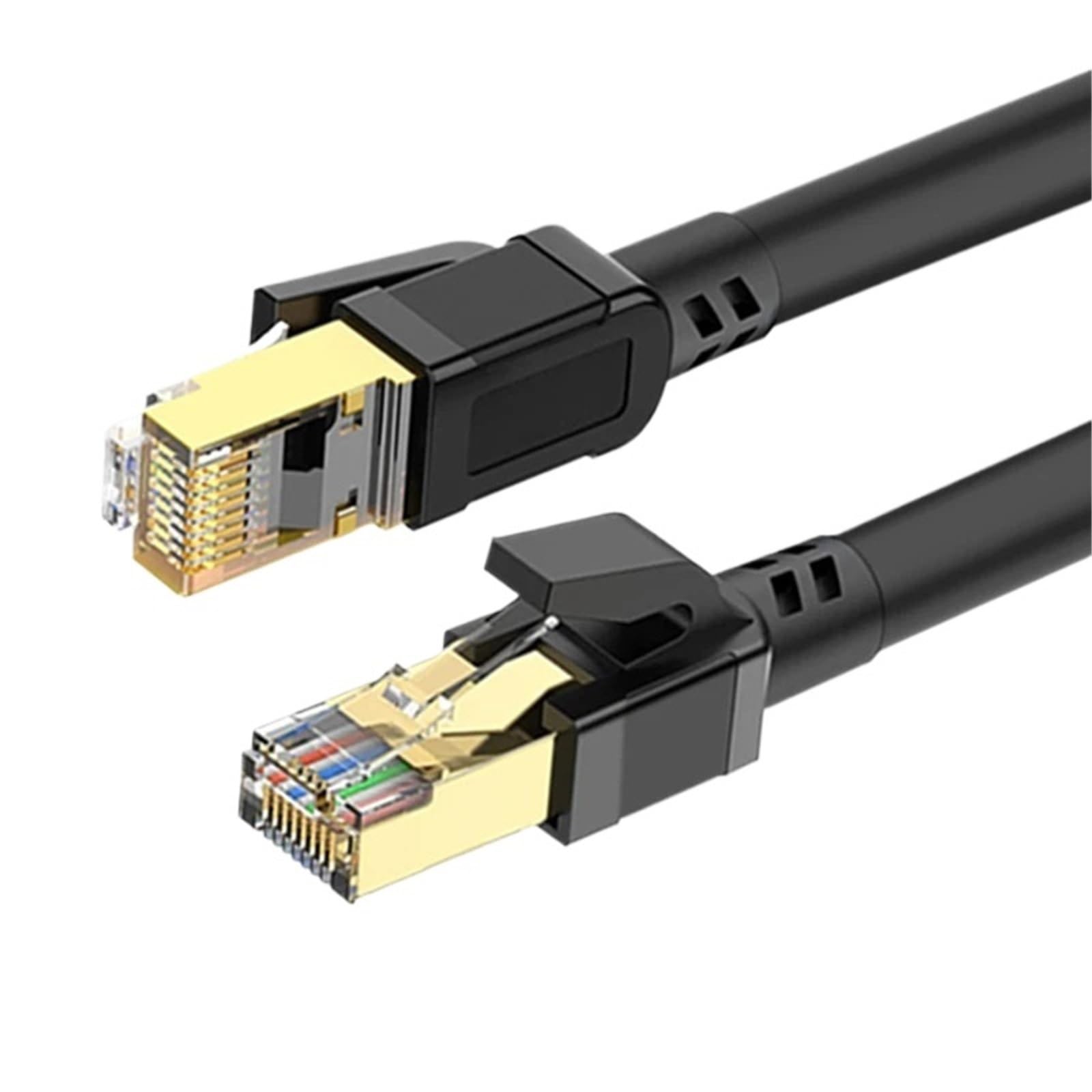 Cavo Ethernet Cat 8 5M 10M 15M 20M 30M Cat 8 40Gbps 2000MHz Cavo di rete Internet Rj45 ad alta velocità Cavo patch schermato Cat8 Cavo Lan(Black-Cat 8 Round,10m)
