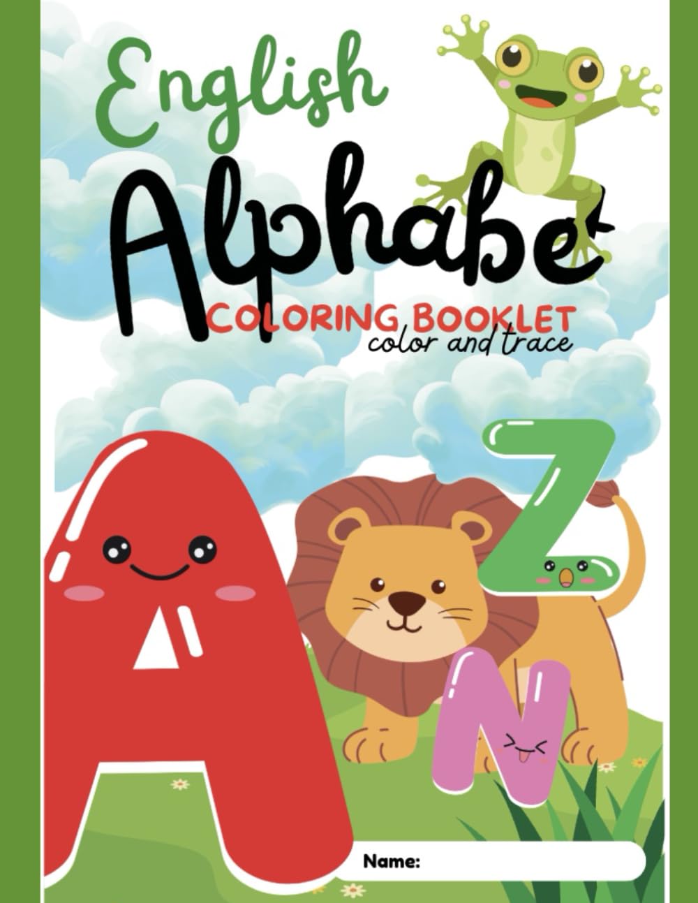 English alphabet colouring book