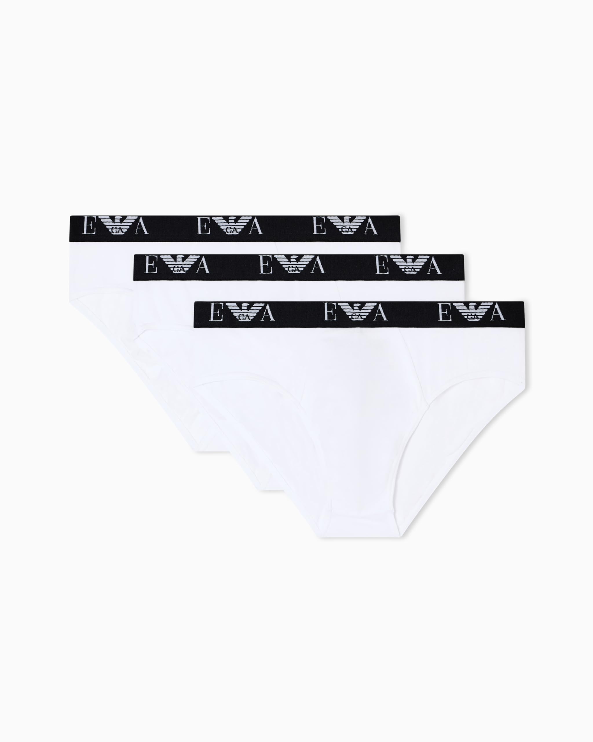 Emporio Armani Man's Bold Monogram 3-Pack Brief, White, XXL