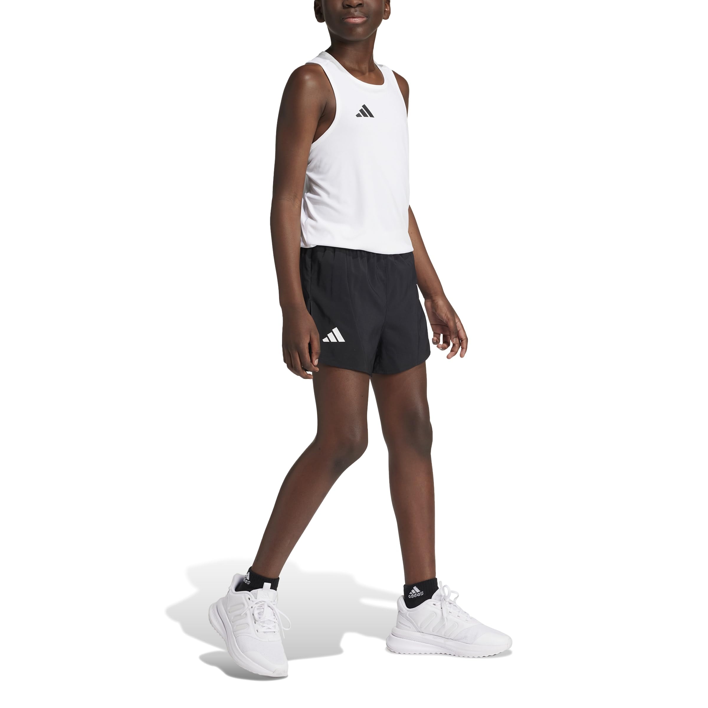 adidas Junior Boys Training Team Shorts, Black/White, Size 5-6 Years