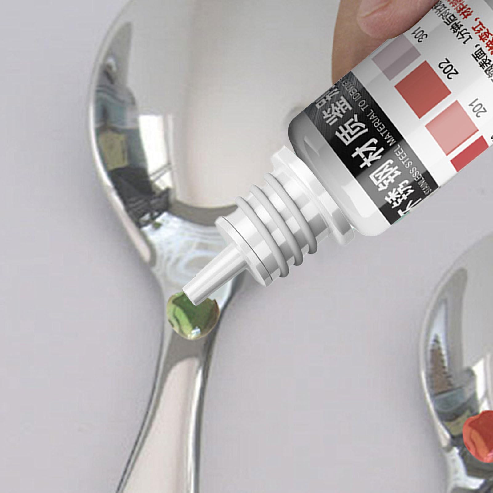 Pruebas de acero inoxidable 304/316 - Líquido de prueba rápida con un gotero de prueba, detector de metales compacto | Dispositivo de análisis de electrodomésticos para cerámica sanitaria,