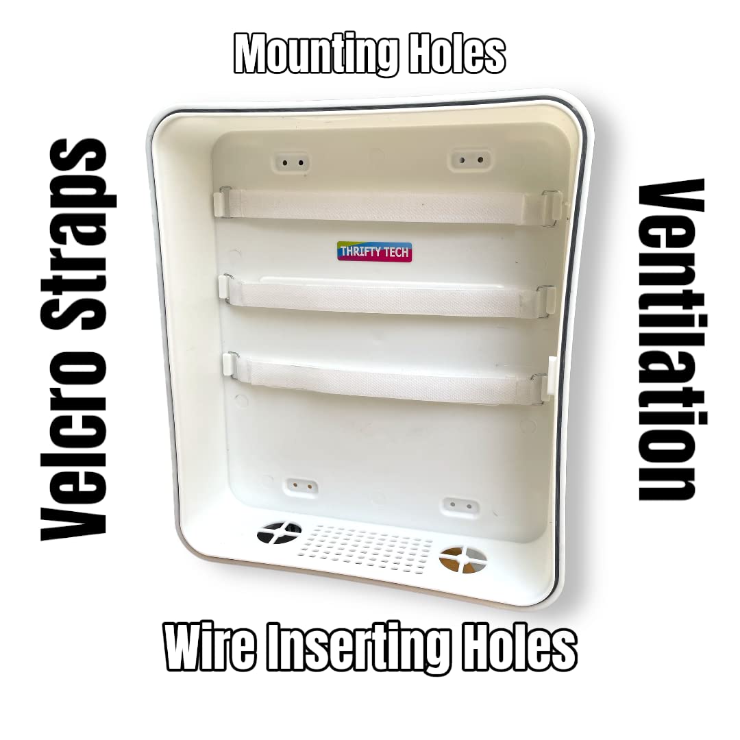 Thrifty Tech Poe Junction Box, Poe Rack, Dvr Rack of Size 13x11x5, Mostly for Small DVR, NVR, POE Switches of all Brand 4+2, 8+2 etc. Indoor + Outdoor. (ABS Fiber) 3