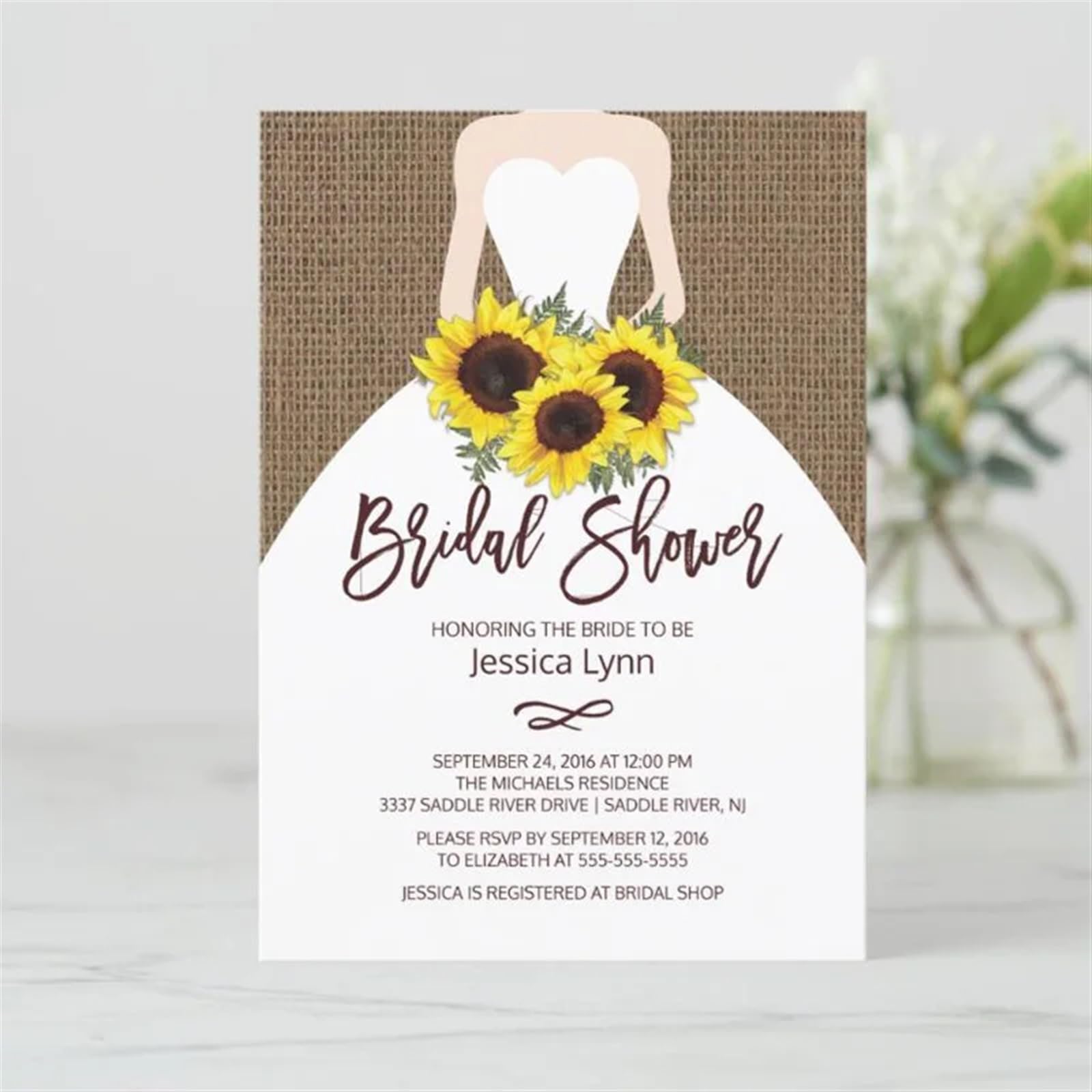 Hochzeitseinladungen Karte Personalisierte Hochzeitseinladungskarten aus Papier. Passen Sie die Einladung zur Brautparty an. Aquarell-Hochzeitseinladungen(Design 1,100pcs)