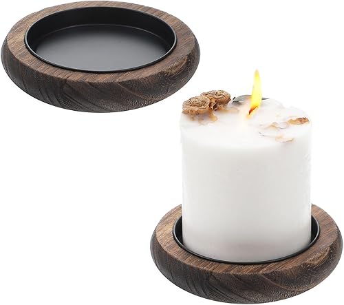 2 bandejas vintage de madera para velas, portavelas de madera rústica, bandeja decorativa pequeña para mesa de café, sala de estar, decoración de