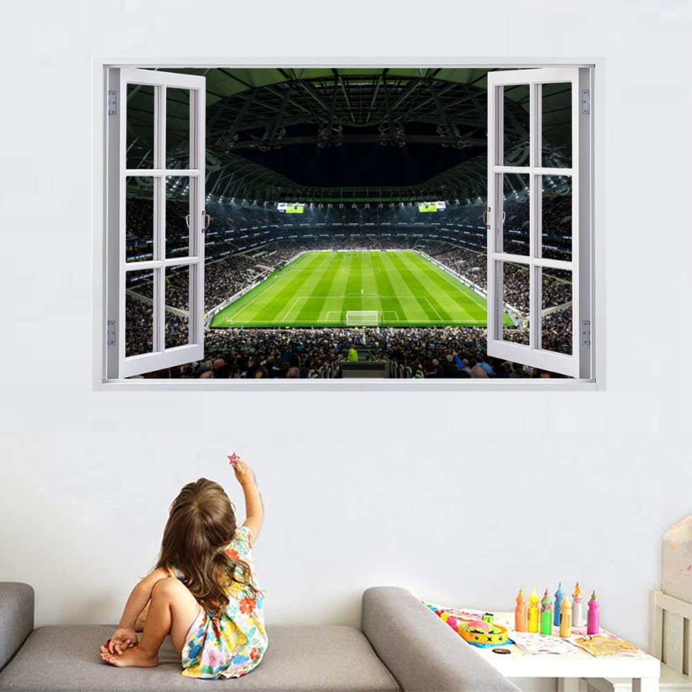 Decorazione Da Parete 3D, Campo Da Calcio Stanza Delle Autoadesivo Della Parete Smontabile Decalcomanie Per Camera Da Letto Per Bambini Nursery Decorazioni Per Matrimoni Regalo 110x70cm
