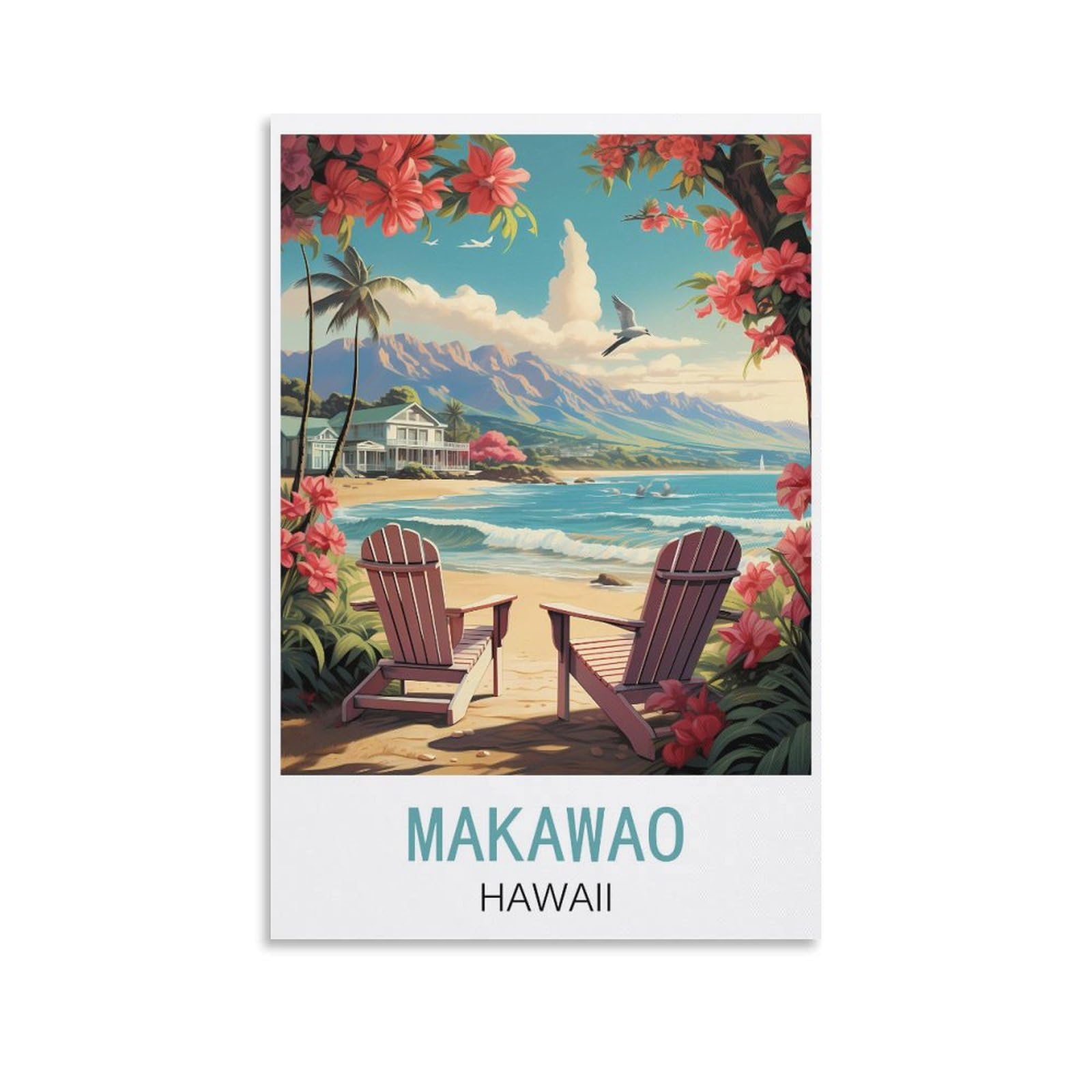 EZMLFA 5D Diamond Painting Kits for Adults,Makawao Hawaiis,Diamond Painting,Landscape Gem Art Kits Adult and Crafts Home Decor 30x40cm