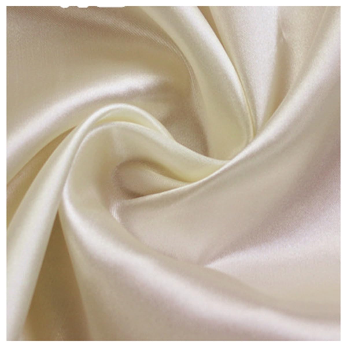 Tissu de doublure en satin au mètre - Tissu en polyester doux - Tissu en coton à coudre - Couleur unie - 28 couleurs - Pour robes, vestes, manteaux, pantalons, jupes, meubles - Crème - 10