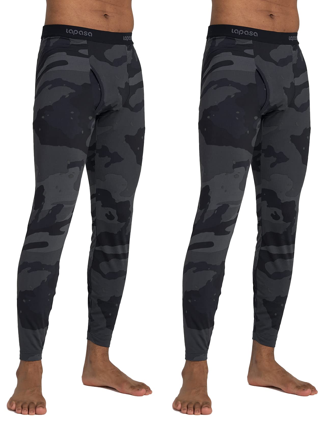 LAPASA Pacco da 2 o 1 Calzamaglie Termica Uomo Fodera in Pile Medio/Pesante Pantaloni Termici Sportivi Strato Base Biancheria Intima Leggings Caldi M10/M25/M56