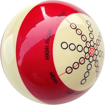 Billiards Pool Cue Ball, 2-1/4"/57.2mm Phenolic Resin Practice Training Aid with Precision Target Markings, Dual-Sided 8-Ball Spin & Angle Training for Beginners & Advanced Players