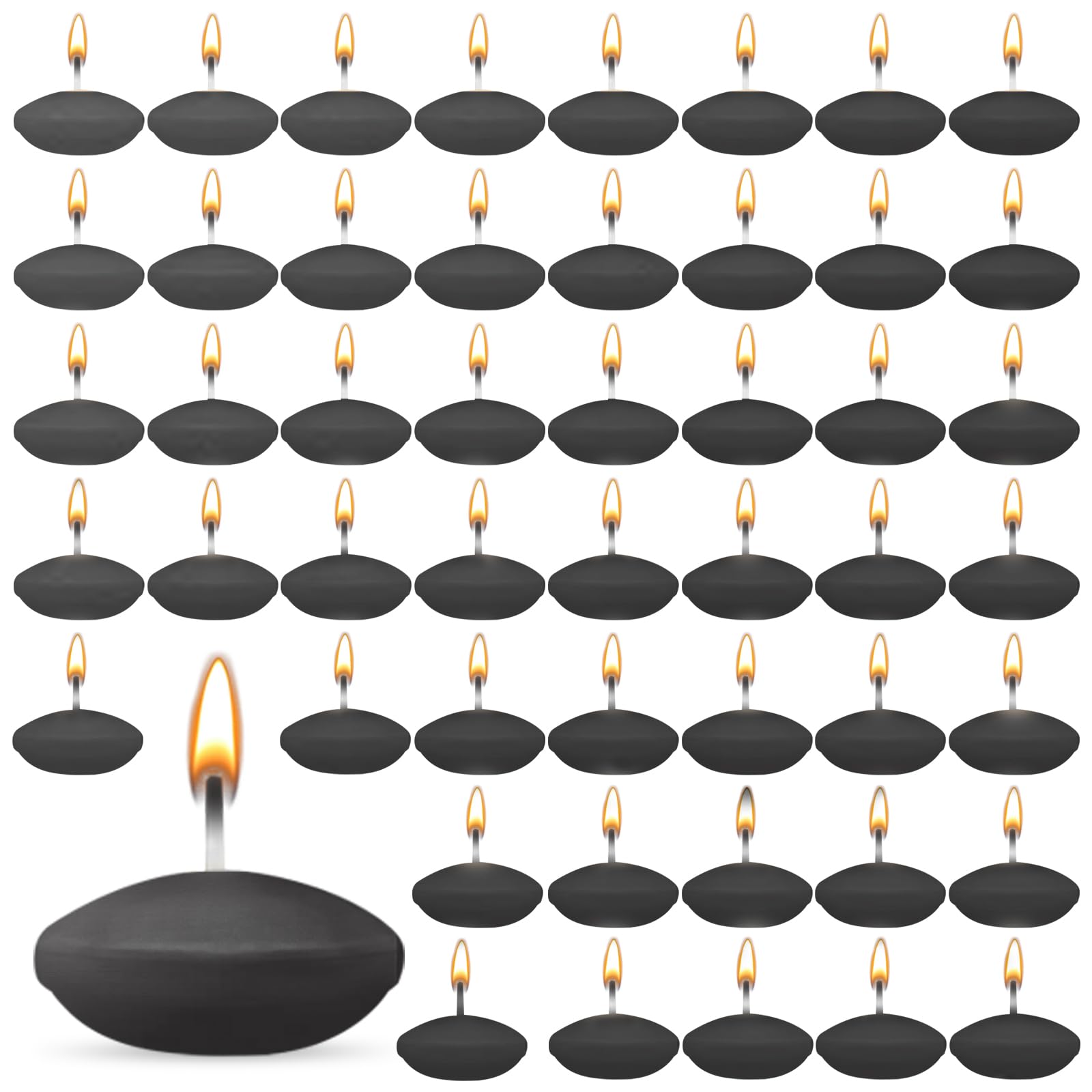 ZITUZY 50 Pieces Floating Candles, 1.49 inch Unscented Floating Candles, Round Candles, for Wedding Pool Valentine's Day Pool