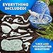 National Geographic Glow-in-The-Dark Dinosaur Skeleton Models Kit – Build Replica Velociraptor & T. rex Skeletons, Easy Snap-Together Bones, Educational Dinosaur Activity Kit for Kids