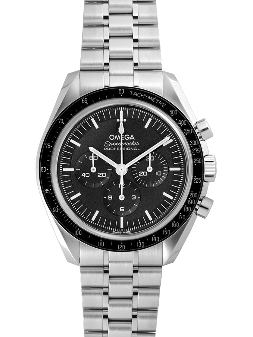 OMEGA Watch 2021 Omega 310.30.42.50.01.002 Speedmaster Moon Watch, Professional, Manual Winding, See-Through Back, Chronograph, Black, 5 ATM Water Resistant, Black, Bracelet Type