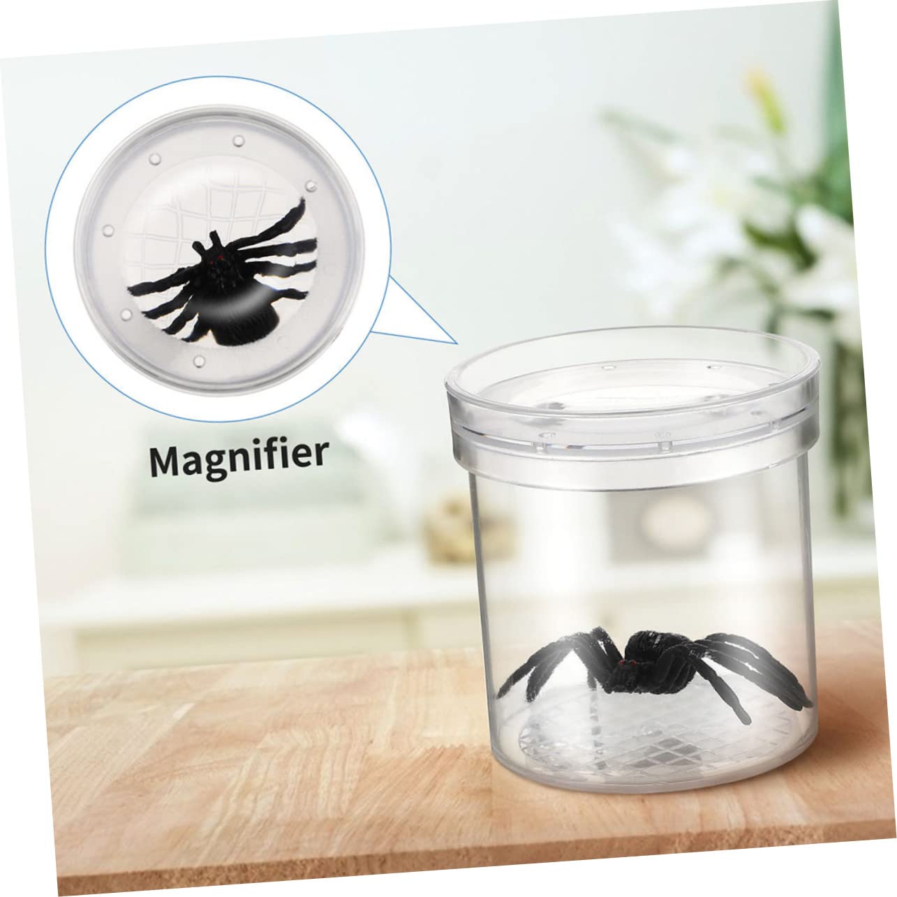 Cabilock Caja de Observación de Insectos Lupa, Plástico Portátil, 15 Piezas, Rejillas de Medición y Orificios de Ventilación para Niños | Rejillas de Medición, Orificios para Renovación de Aire, para Minerales y Pequeños Artrópodos