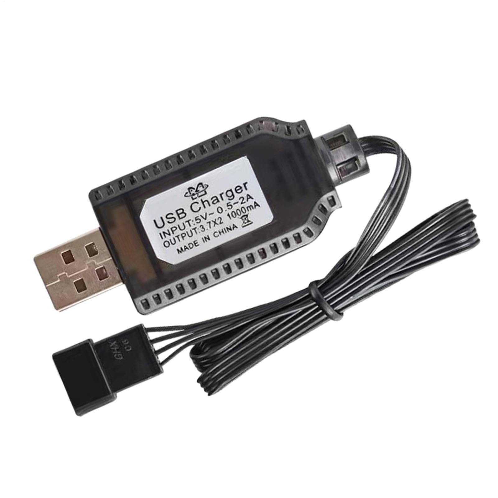 USB Battery Charger Cable - USB Charging Cable for Lithium Battery, RC Car Charger | Charging for Toy 7.4V 1000mA, RC Airplane Lithium SM-2P SM-3P -4P, Drone S Charge