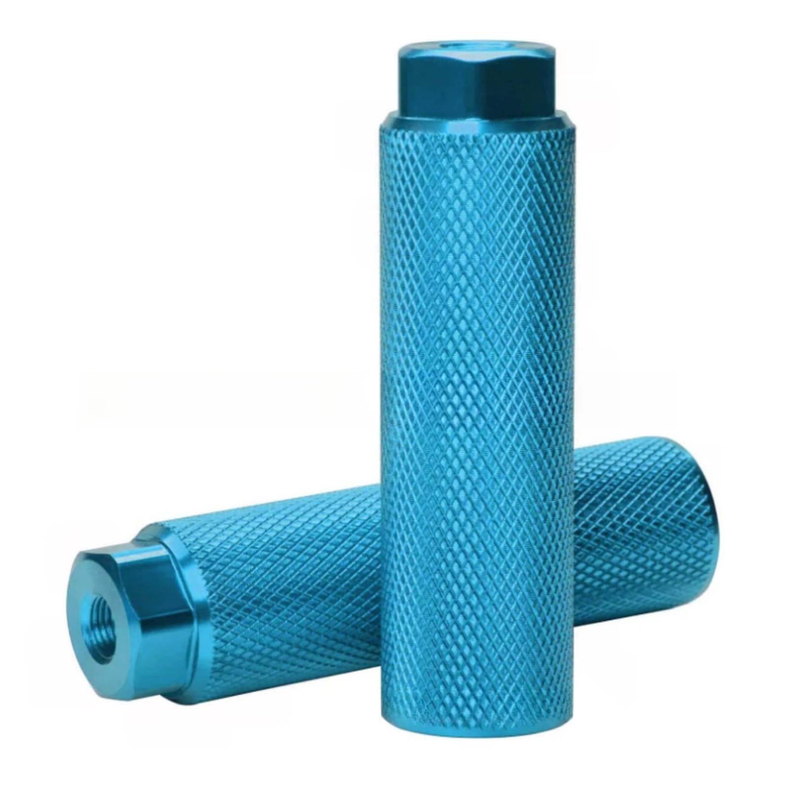 YMWALK Black Aluminum Alloy Bike Pegs 2 Pack –Anti-Slip Foot Pegs for Mountain and BMX Bikes – Compatible with 3/8 Inch Axles –Perfect Rear Stunt Pegs for Dirt Bike and Cycling Enthusiasts (Sky blue)