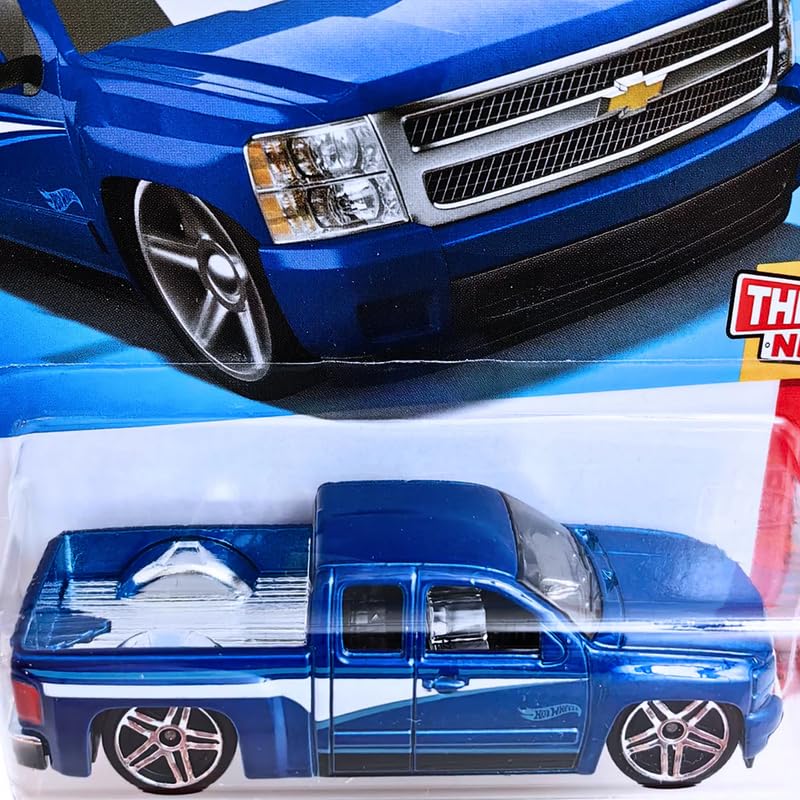 Image of Hot Wheels Chevy Silverado Then and Now for Ages 3 and Up (Blue)