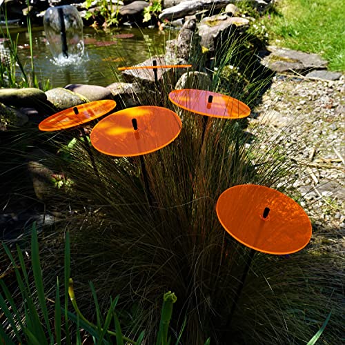 Set of 5 Sun Discs, Sun Catcher Garden Decor Large Glowing Ornamental Garden Stakes 75cm