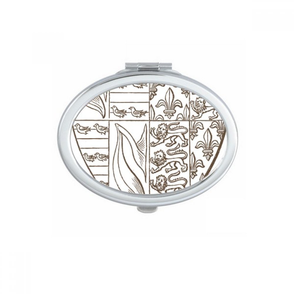 Miroir de poche portable mignon petit miroir de main ovale baroque