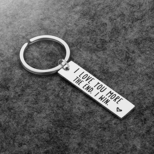 Couple Keychains For Boyfriend Girlfriend - Valentine’s Day Gifts I Love You More The End I Win Couple Keyring For Wife Husband Boyfriend Girlfriend Gifts For Him Her #TOP3