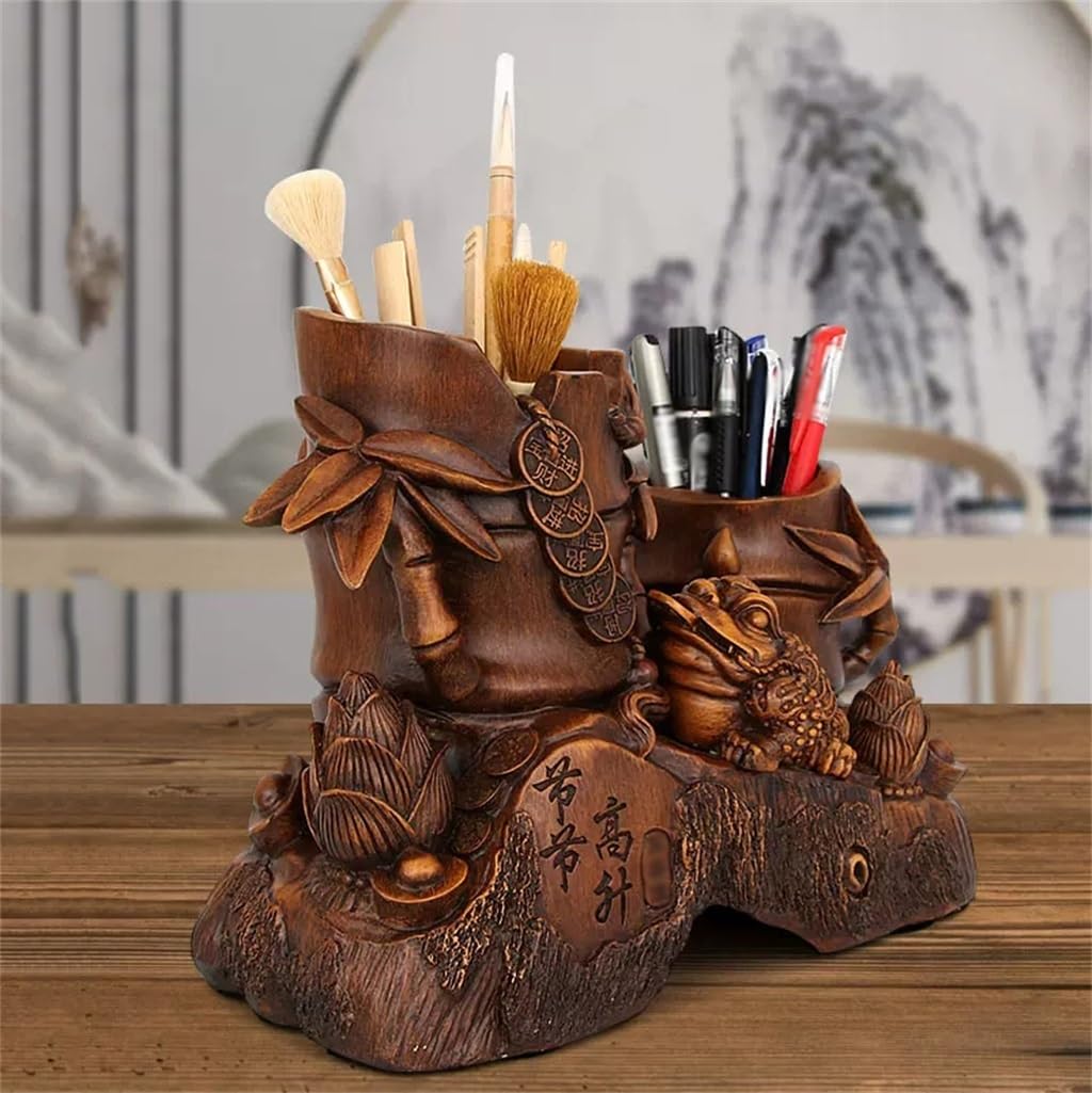 Décoration porte-stylos, boîte de rangement pour papeterie de bureau, porte-stylo décoratif chinois, seau, fournitures de bureau