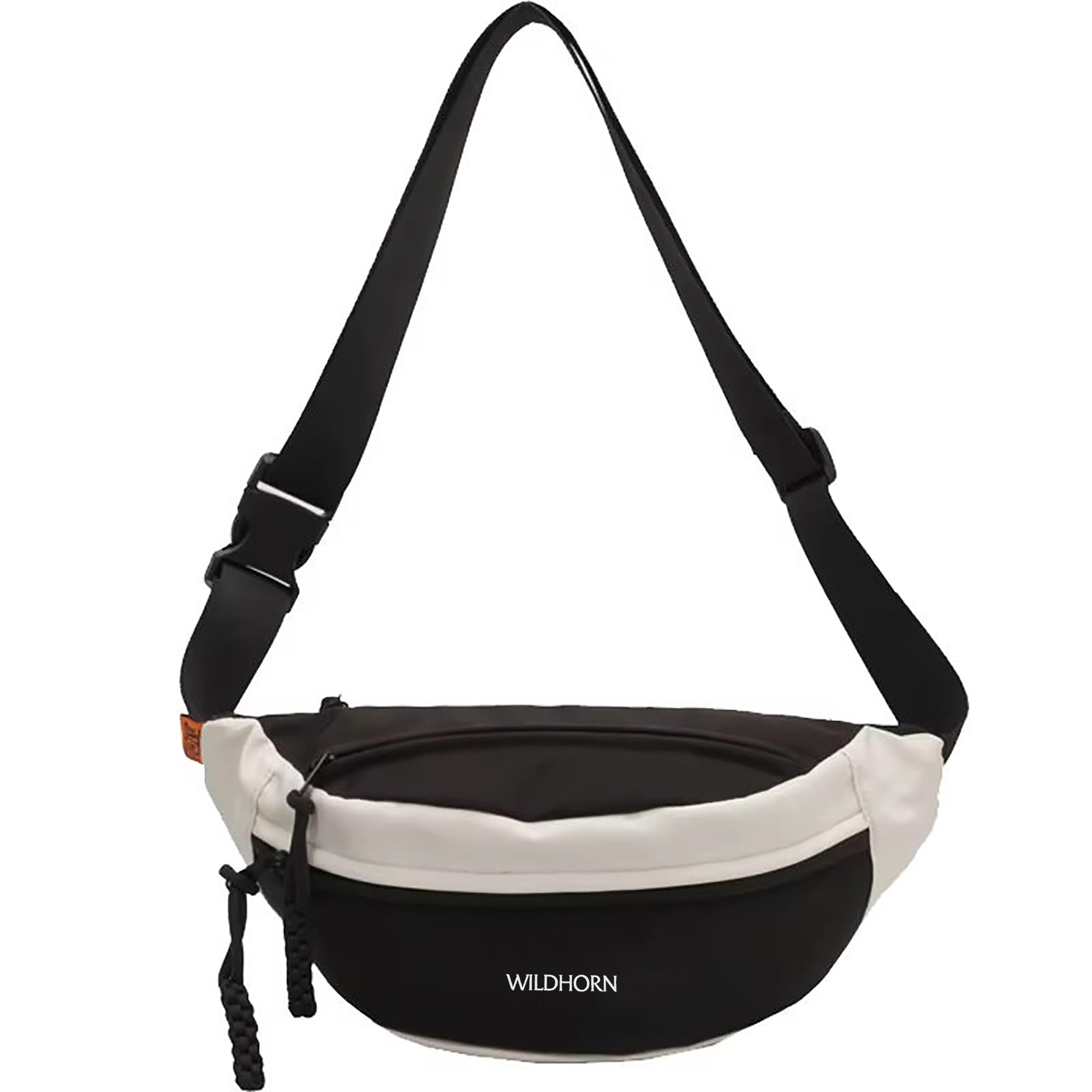 WILDHORN Sling Bag for Men & Women | Water-Resistant Crossbody Waist Bag with Adjustable Strap | Stylish Travel, Daily & Casual Sports Chest Bag (Black)