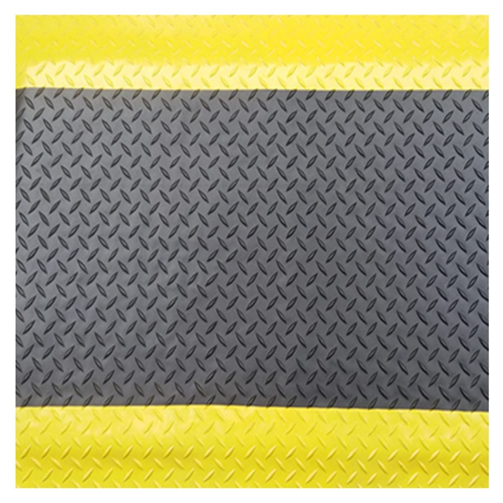 OWOHYG Vinyl Heavy Duty Sponge Industrial Anti-Fatigue Floor Mat,20Mm Thick Commercial Non-Slip Anti-Static Mat,With Yellow Border.Black-60x100cm