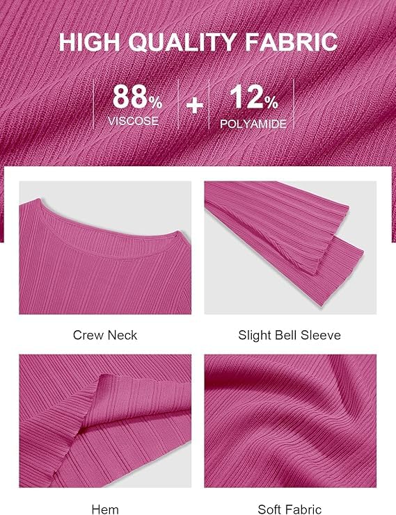 Image of Cicy Bell Womens Bell Long Sleeve Tops Going Out Knitted Fall Pullover Lightweight Sweater Shirts