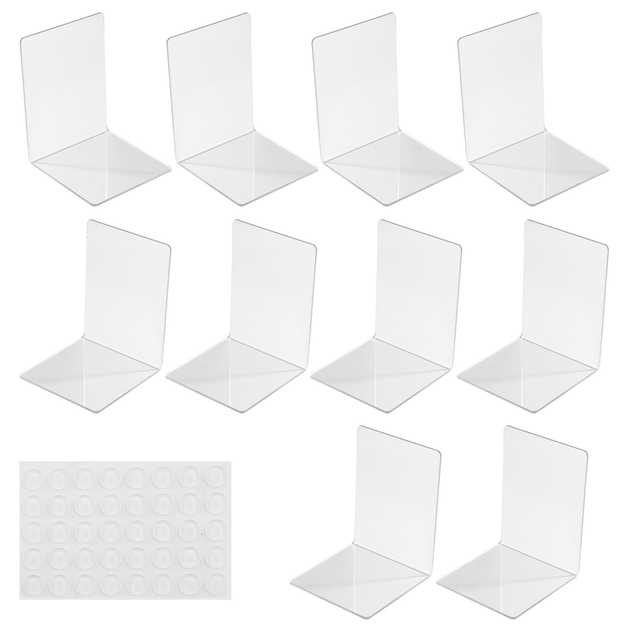 10 Stück Transparenten Acryl-Buchstütze, 40 Stück Anti-Rutsc