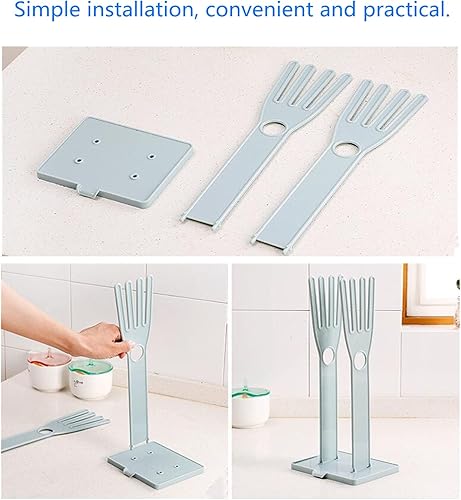 Miniatura 3 de LONG XIN SERIES 2 soportes de guantes de plástico desmontables para guantes, estante de drenaje para guantes, soporte de almacenamiento de toallas