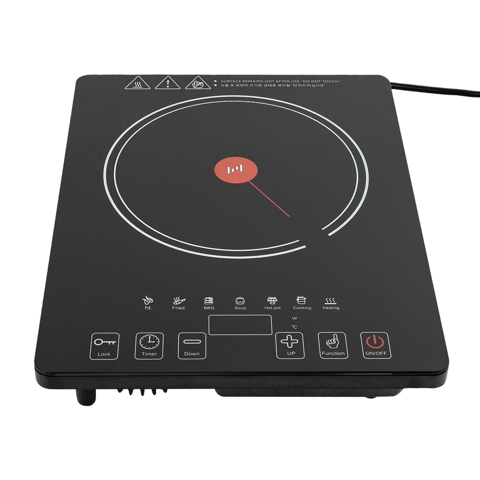 Electric Cooktop,1800W 8-Power Gears Powerful Electric Ceramic Hob With Adjustable Heat&Time, Modern Portable Single Countertop Burner With Smart Control For Home, Restaurant 110-120V