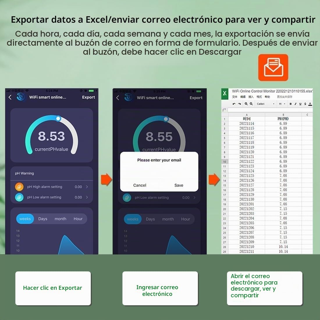 Monitor inteligente de calidad del agua, medidor de PH WiFi 8 en 1, registrador de datos, temperatura TDS, salinidad SG, analizador EC ORP, para acuarios, hidroponía de piscina, aplicar en fuentes de