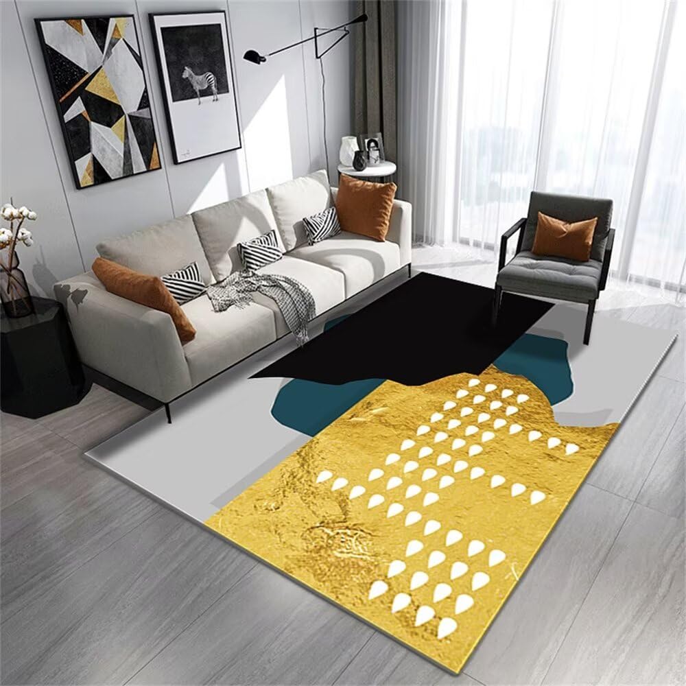 Tapis antidérapant insonorisé or 200x280cm pour grand salon calme