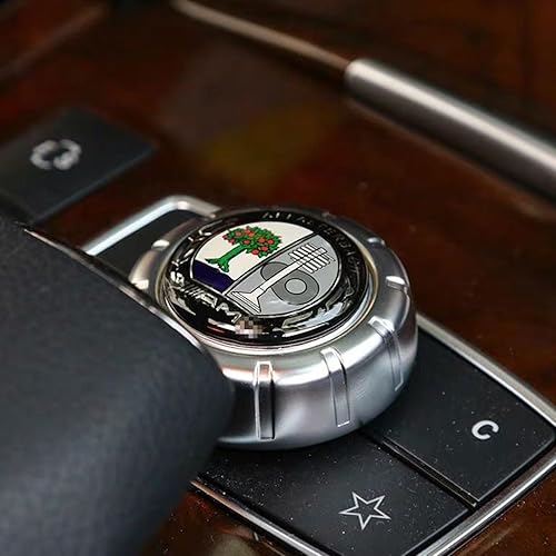 Adhesivos de botón multimedia de control central, calcomanías compatibles con AMG Mercedes-Benz, accesorios brillantes A B E GLK GLA CLA GLE ML GL