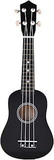 Ukulele, Miaoqian Ukulele de 21 polegadas com 4 cordas Ukulele pequeno violão baixo instrumento musical de madeira presente infantil preto