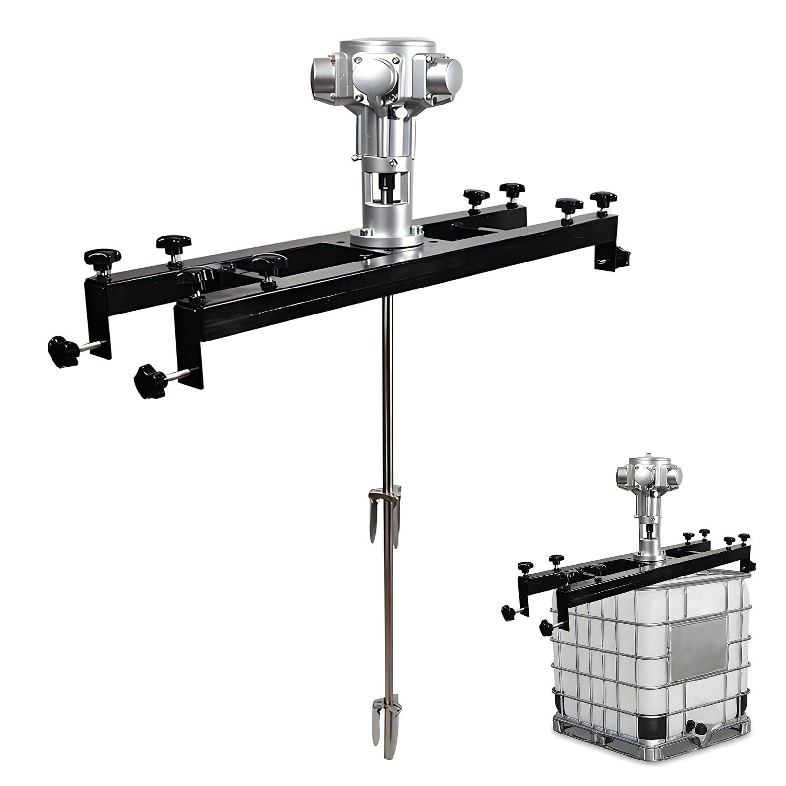 IBC Air Agitator, Pneumatic Tank Stirrer with Stainless Steel Folding Propeller, 265 Gallon for 100000 cP Max Viscosity, for Aqueous Paints, Inks, Dilute Glues & Emulsions 3/4HP-Small5Cylinder